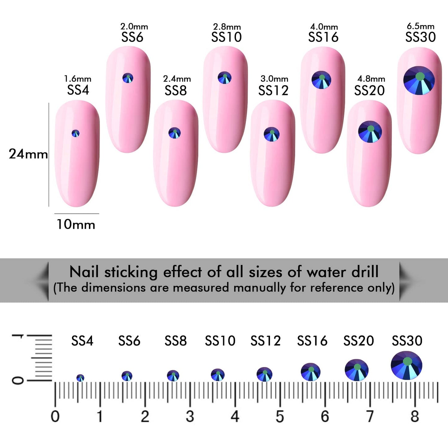 1440Pcs Jet Ab Crystal Rhinestones,Glass Flatback Rhinestones Gemstones for Nail Face Makeup Art Crafts Clothes Decoration -(SS16,4.0mm,Jet Ab)