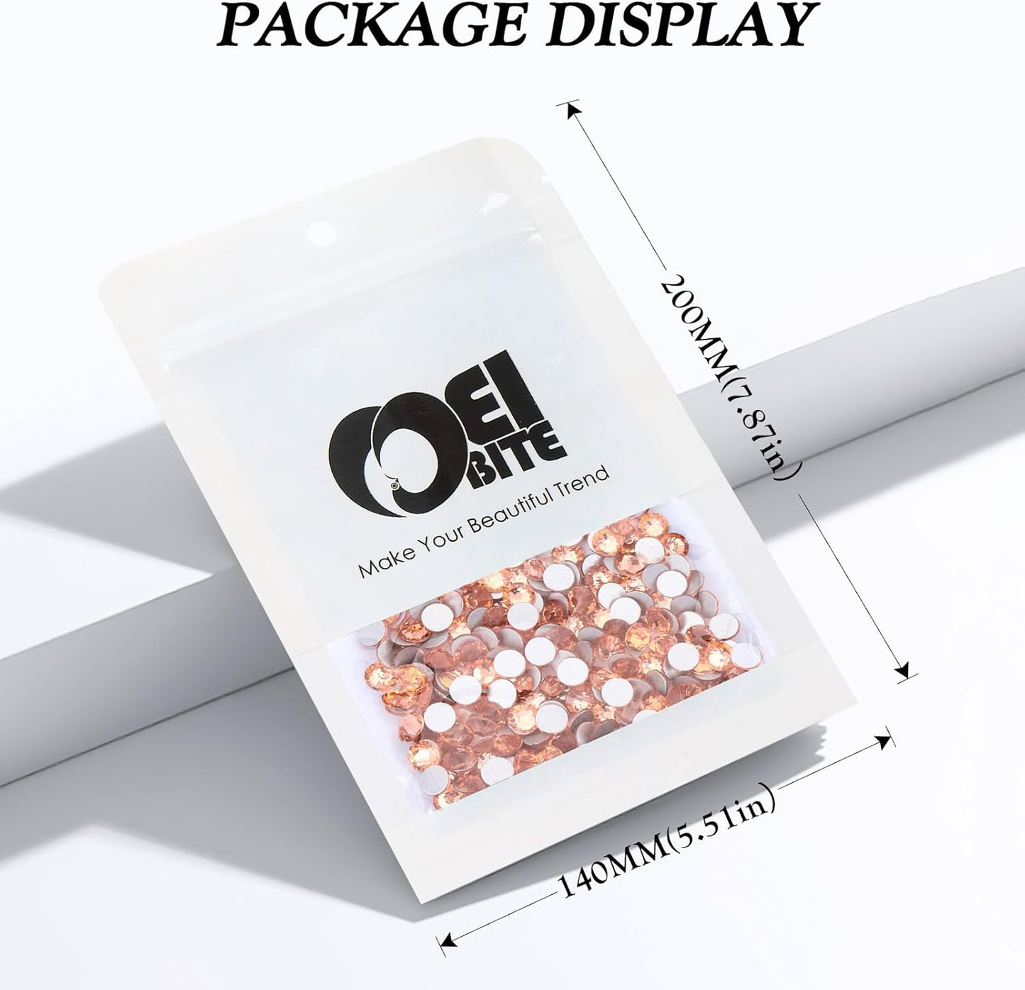 Champagne Flatback Rhinestones, Glass Rhinestones for Nail Art and Craft, Glue Fix, Loose Crystal Gemstones(Champagne, SS16, 2880pcs, 3.8-4.0mm)