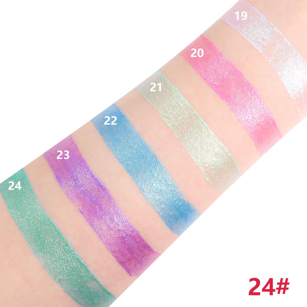 Dazzling Blue Shimmer Cream Eye Shadow Stick Makeup for Women, Blue Shimmer Matte Eye Shadow Brightener Stick for Eyes, Waterproof Eyeshadow Pencil Applicator Blendable for Eye Highlight 22