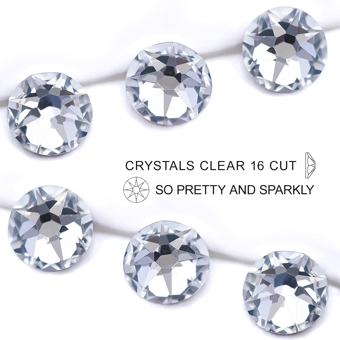 Novani 576pcs Clear Rhinestones Flat Back Round Rhinestone Style 2088 Sparkly Crystal Gemstones for Nail Art and Crafting,SS10(2.7-2.9mm