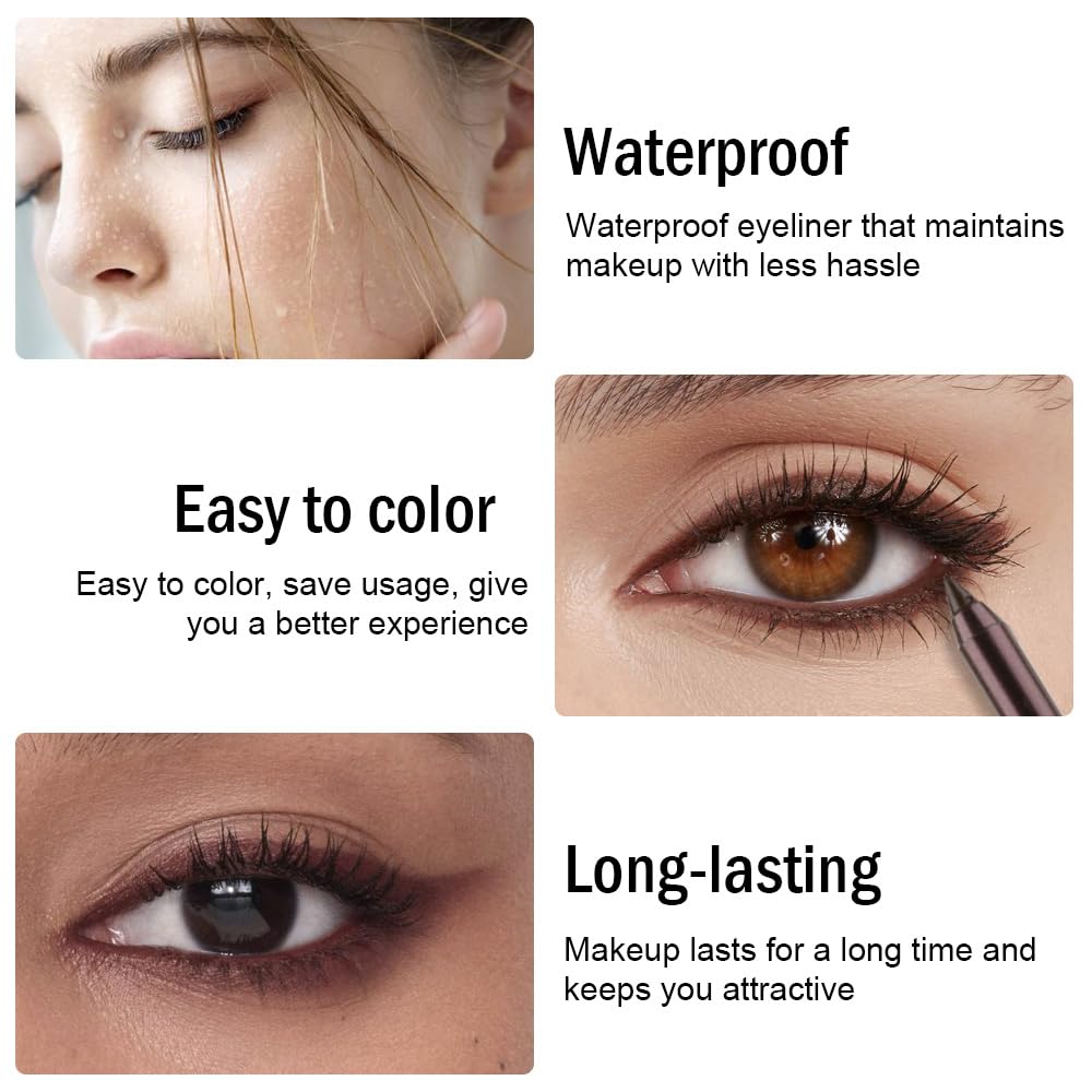 Kaely Gel Eyeliner Pencil for Women, Dark Coffee Eye Liner Waterproof Smudge Proof with Sharpener, Waterline Eye Makeup Liners, delineador de ojos contra el agua, Vegan & Cruelty-Free, 23