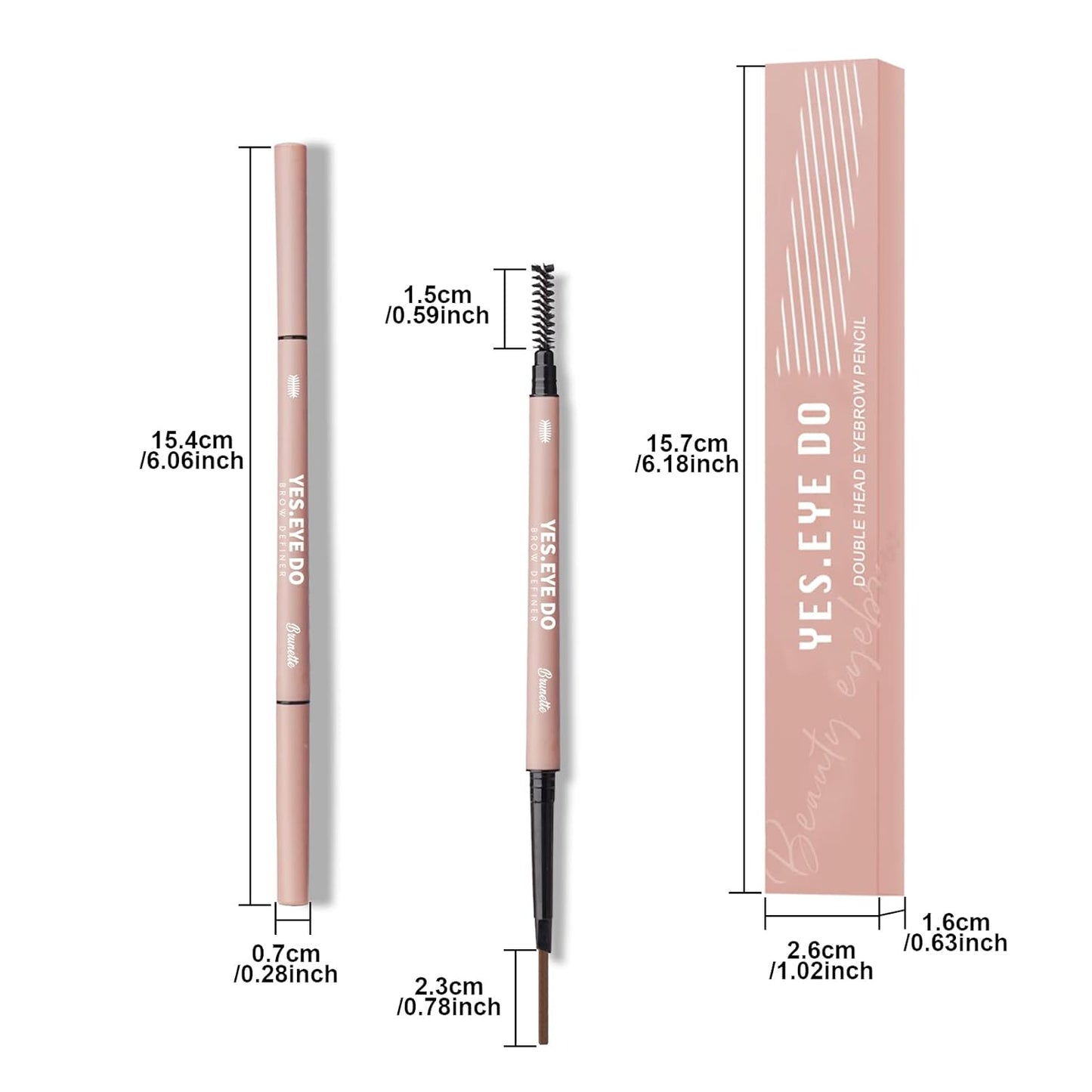 Taupe Eyebrow Pencil, Ultra Fine Eyebrow Pencil Taupe Definer with Hair Like Stroke, Ultra Fine Automatic Brown Eye Brow Pen, Create Hair-Like Stroke Line for Natural Brows, YES.EYE DO