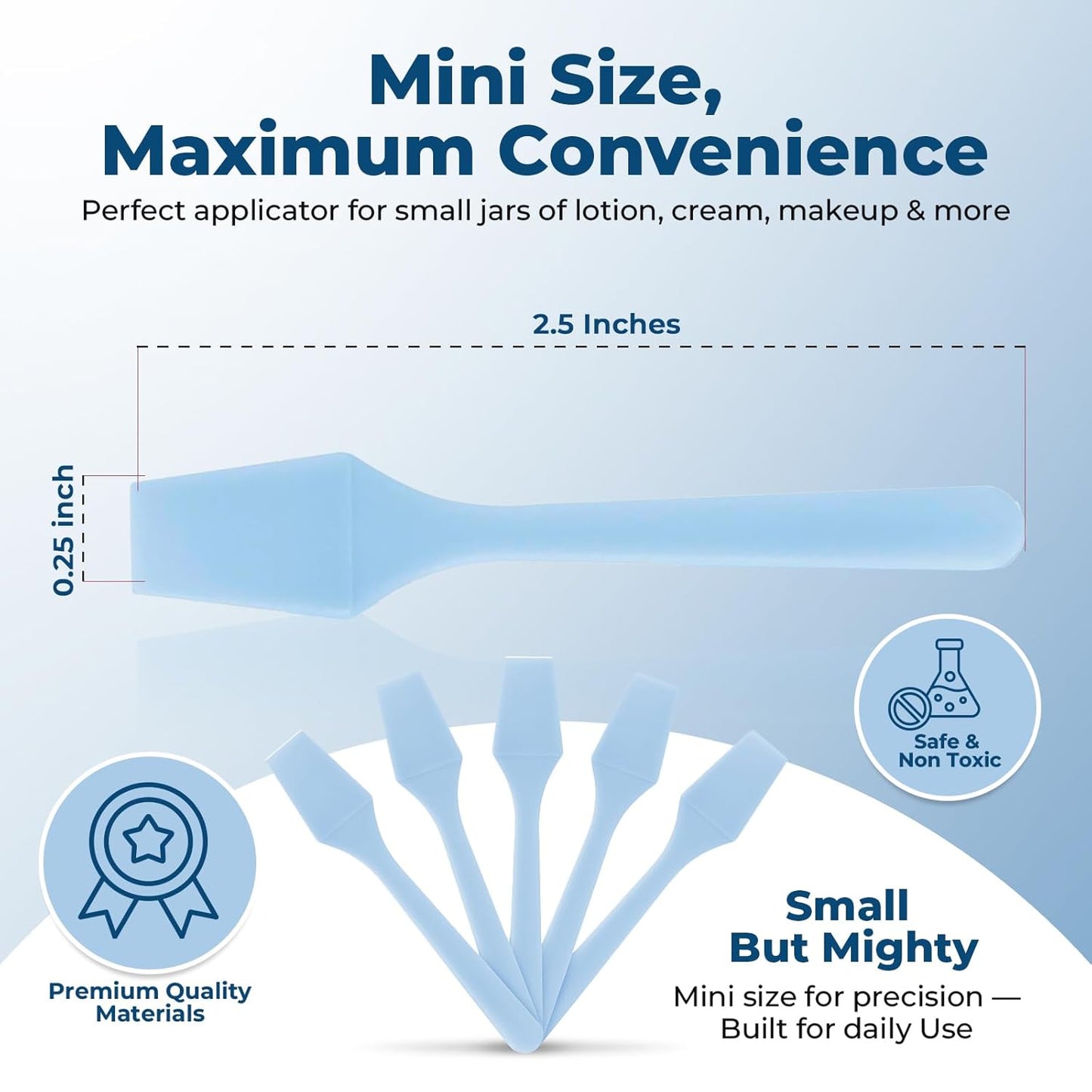Mini Skincare Spatula (2.5", 500 Pack) - Small Makeup Scoop Spatula for Skincare, Creams, & Crafts | Face Cream Applicator for Mixing, Cosmetic, Face Mask | Skin Care Applicator | Sky Blue