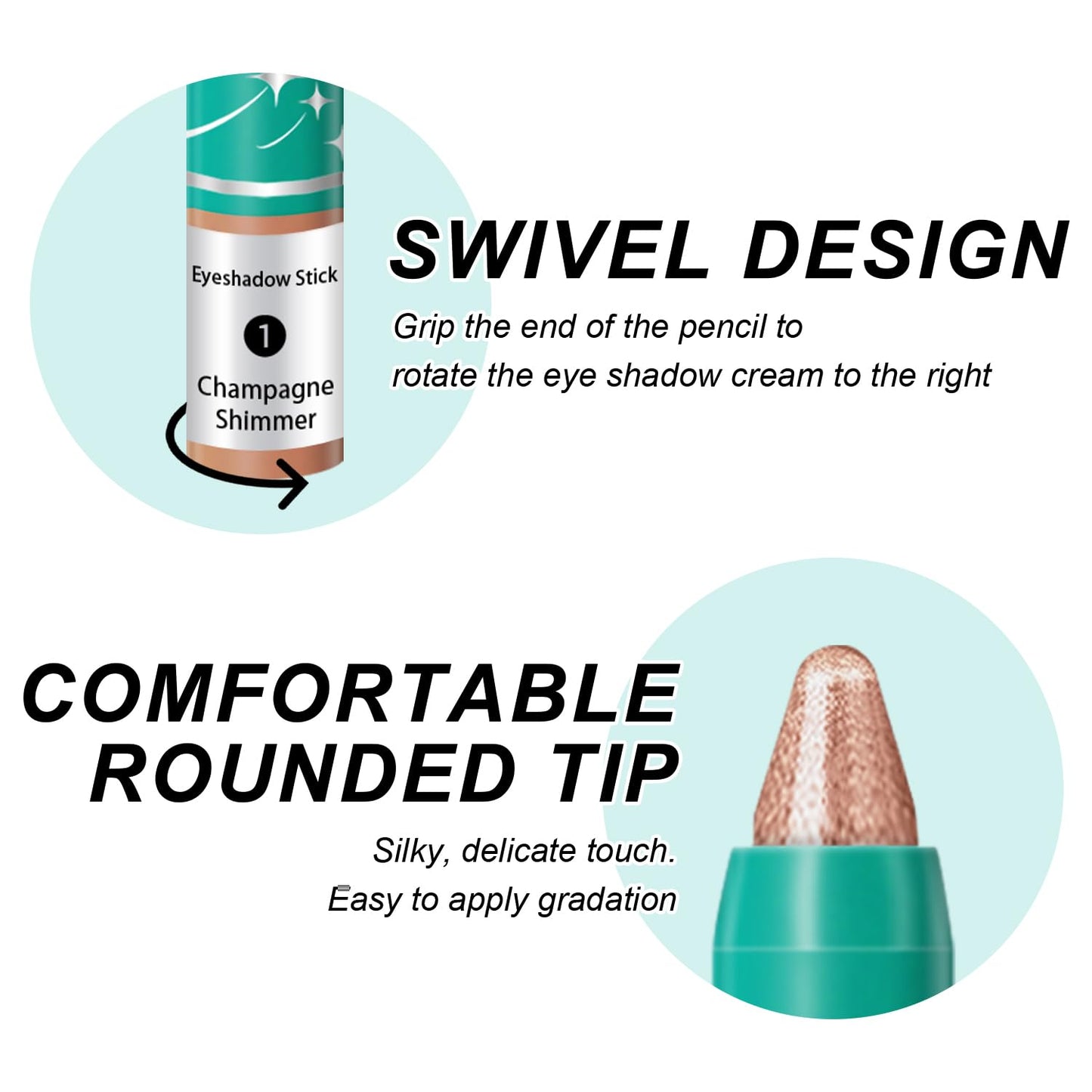 4Pcs Eyeshadow Stick, Eye Brightener Stick, Shimmer Creamy Eye Shadow Makeup, Waterproof Long Lasting Glitter Highlighter Eye Liner Pencil (4PCS B)