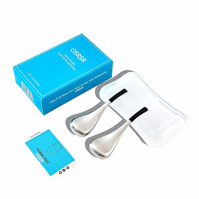 Cryo Sticks Ice Globes for Woman Face&Eyes,Unbreakable Stainless Steel Beauty Facial Massager for Gifts,Cooling Rollers Skin Care for Face Dark Circles,Puffiness& Wrinkles