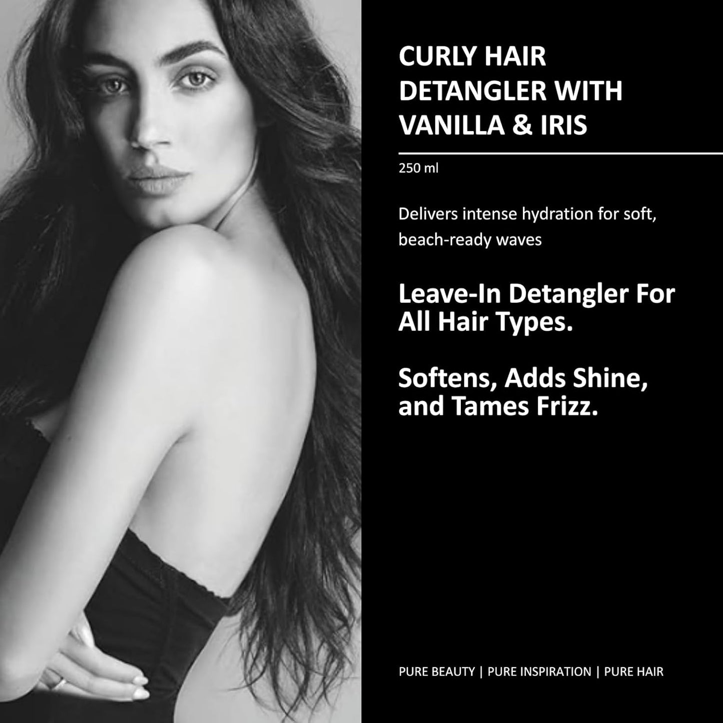 pH PURE HAIR Leave-In Detangler Spray – Curly Hair Detangler with Vanilla & Iris – Lightweight Curl Conditioner & Moisturizer for Shine, Frizz Control & Softness – Italian Luxury Hair Care - 8.45 Oz