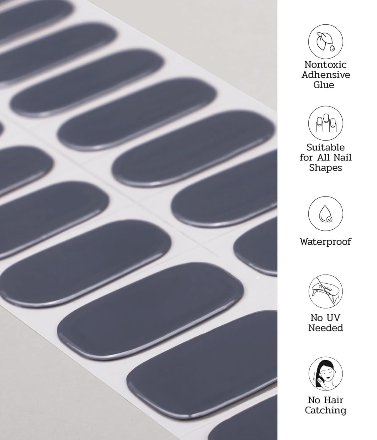 Nail Polish Strips - 22 Pcs Salon Quality Gel Nail Stickers - Long Lasting Wraps (Mossy Secret Green)