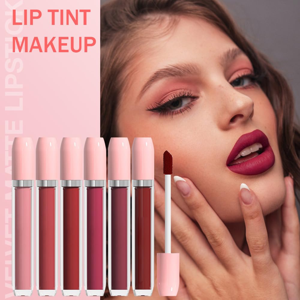 BINGBRUSH Super Matte Longwear No-Budge Stay On Smudge Proof Liquid Lipstick Long Lasting Makeup for Women,Highly Pigmented Color and Instant Shine, Cheeky, Soft Matte Lip Cream Lightweight Lipgloss