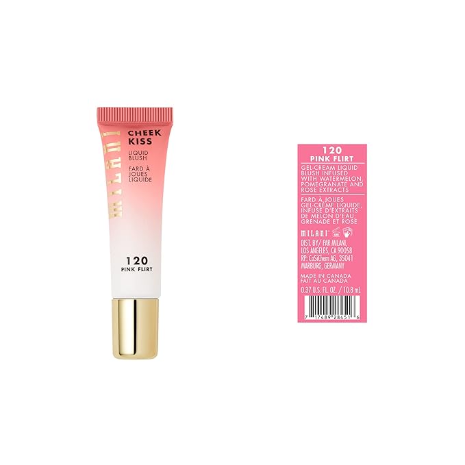 Milani Cheek Kiss Liquid Blush Makeup - Blendable & Buildable, Lightweight Cheek Color (Pink Flirt)