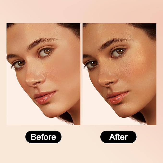 Baked Powder Contour Makeup, Brighten Bronzer Powder, Highlighter Bronzer Glow Palette, Cruelty Free Shimmer Bronzing Powder to Use For Contour Make up, Natural Finish & Easy to Use #002