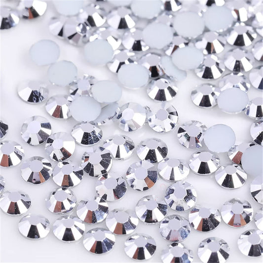 3000 Pieces SS12 3mm Flatback Rhinestones Clear Glass Round Gems Crystals for Nail Art DIY Crafts Clothes Shoes Bags （Silver）