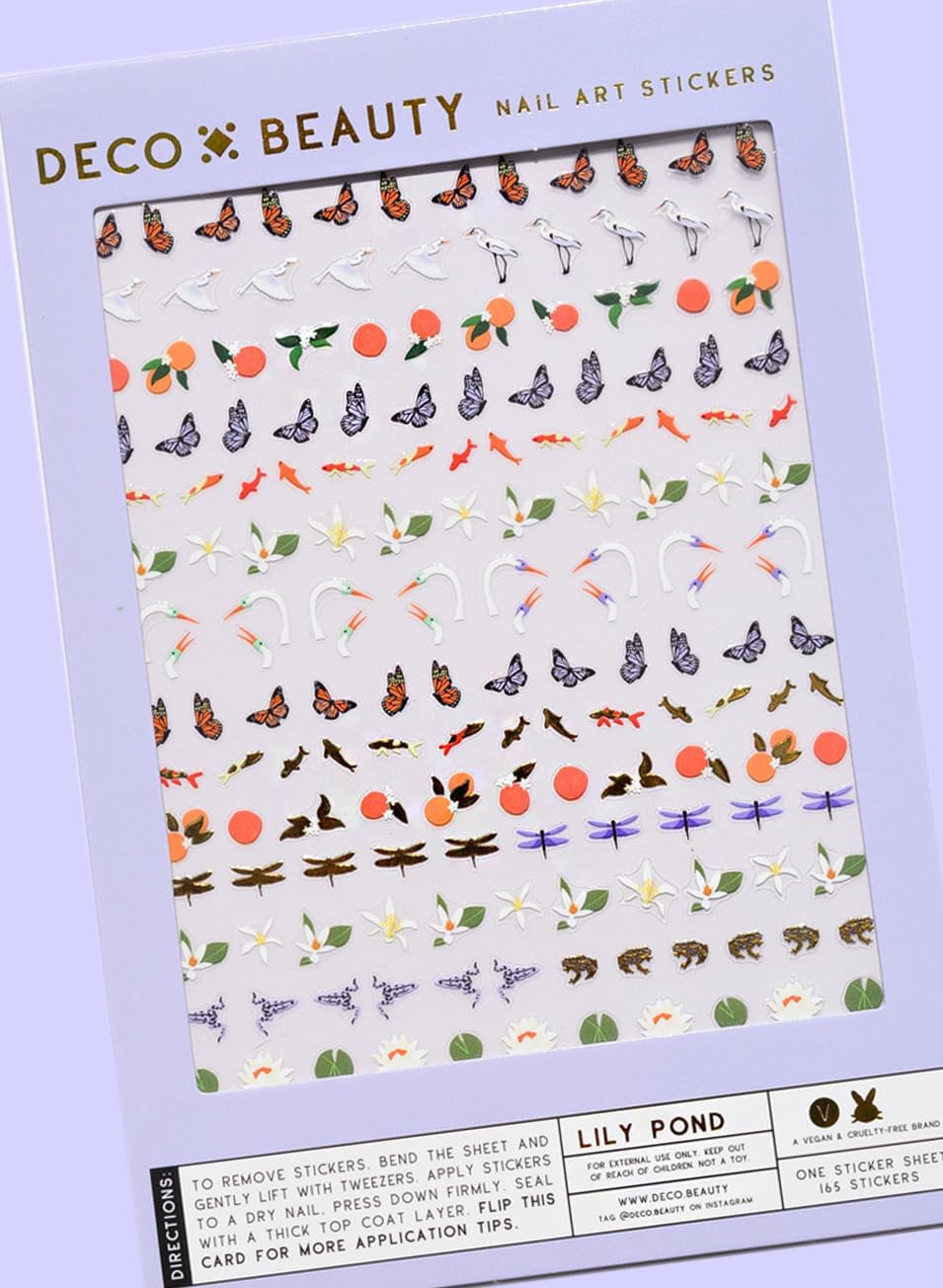 Lily Pond Nail Stickers - Lightweight & Easy-to-Apply Nail Art with Cute & Trendy Designs - Durable & Long-Lasting Nail Stickers for Women, Ideal for DIY Manicures