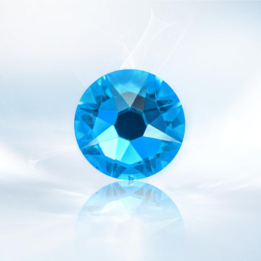 Novani Capri Blue Rhinestones 1440pcs Flat Back Round Rhinestone Style 2088 Sparkly Crystal Gemstones for Nail Art and Crafting SS16,3.8-4.0mm