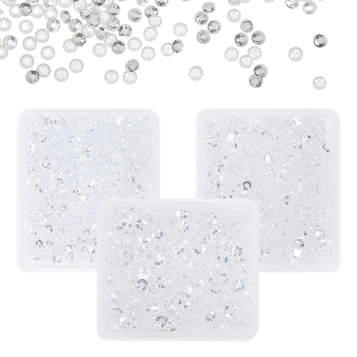 Transparent Clear Resin Rhinestones for Crafting 3mm 4mm 5mm Flatback Jelly Crystals Stones Gems Diamonds Charms for Nails Face Eyes Makeup Tumblers Bottles Mugs DIY Beauty Crafts Clothes Shoes