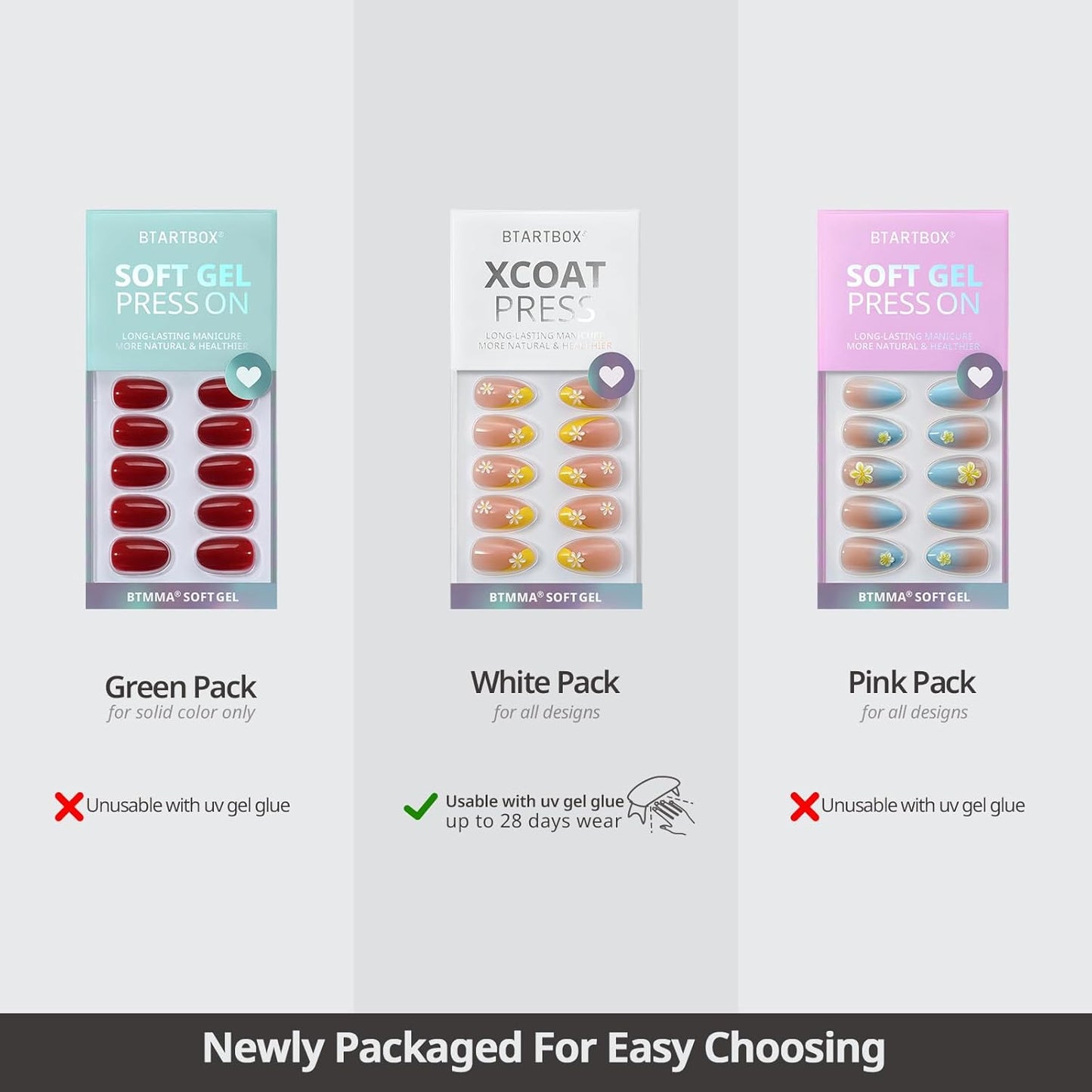 BTArtbox Press On Nails Short - Pink Cat Eye Almond Press On Nails with Glue for Women, Opaque Soft Gel Glue On Nails in 16 Sizes - 32 Stick On Nails Kit, Dreamy