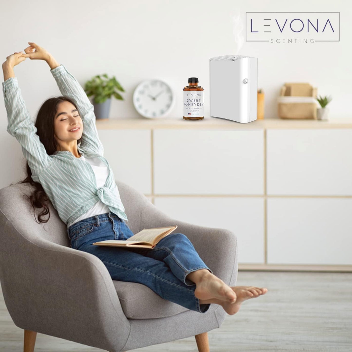 Levona Scent Oil Diffuser Essential Oils: Essential Oils Home Luxury Scents - Sweet Honeydew Essential Oil - Sweet & Fresh Notes of Nectarine and Floral Rose Essential Oil - 500 Ml Fragrance Oils