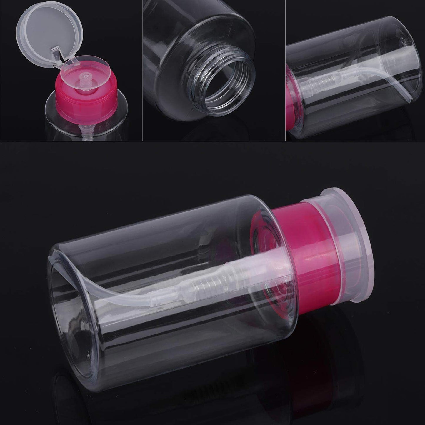 975 Pcs Lint Free Nail Wipes Cotton Pads 2" x 2" and 6oz Nail Polish Remover Push Down Pump Dispenser Bottle