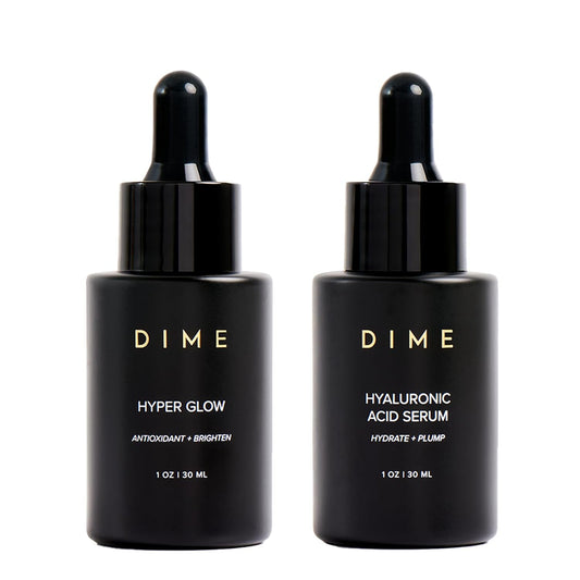 Dime Beauty Serum Set - Includes Hyaluronic Acid + Hyper Glow Serum (30 ml Each)