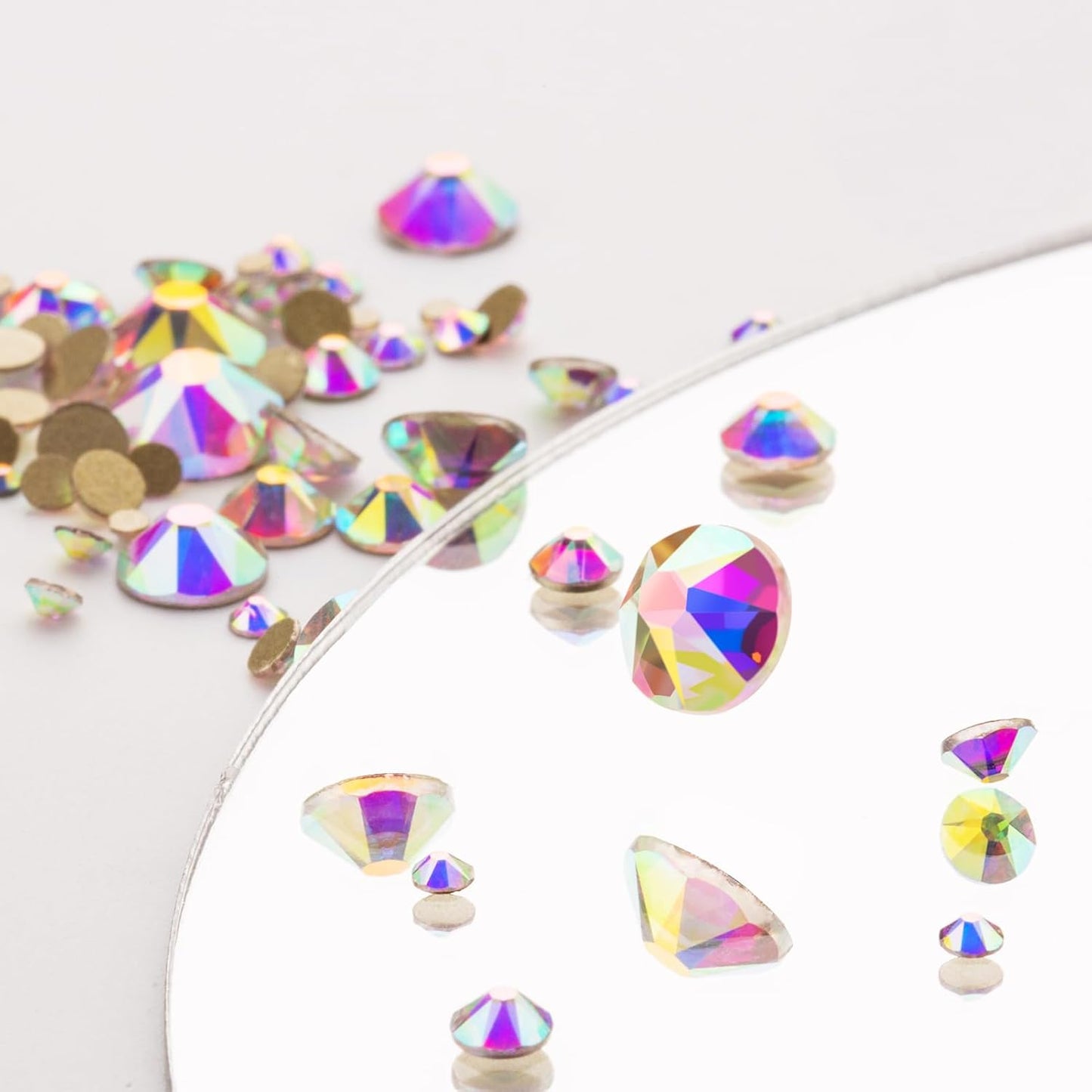 Novani Crystal AB Rhinestones 1440pcs Flat Back Round Rhinestone Style 2088 Sparkly Crystal Gemstones for Nail Art and Crafting SS8,2.3-2.5mm