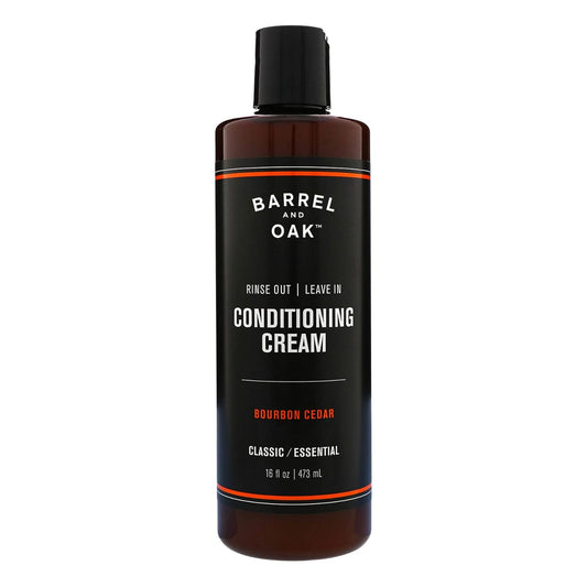 Barrel and Oak - Leave In Conditioning Cream, Conditioner, Hair Cream for Men, Restores Dry Hair, Adds Shine, Healthy Hair Growth, Natural Fragrance, Vegan (Bourbon Cedar, 16 oz)