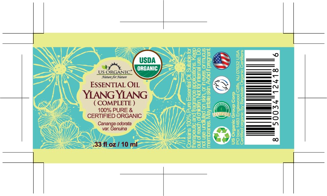 US Organic Ylang Ylang Essential Oil – 100% Pure Complete Grade, USDA Certified, Steam Distilled from Cananga Odorata – Floral Scent for Diffuser, Perfumery, Skincare – Sourced from Madagascar, 10ml