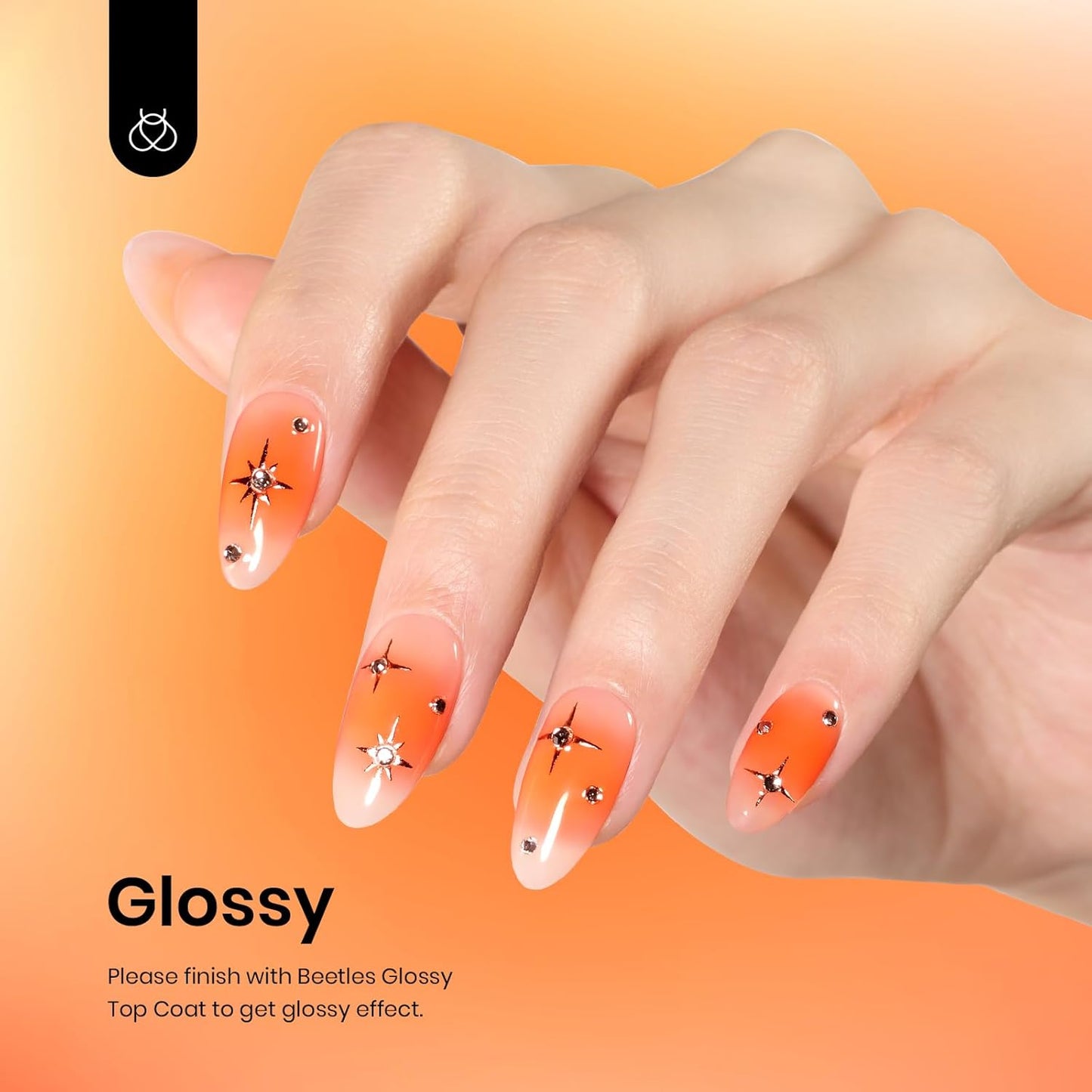 beetles Gel Polish Halloween Orange Gel Nail Polish UV Soak Off Long-Lasting High Gloss Orange Nail Polish Gel for Salon DIY Manicure Nail Lamp Nail Art Home