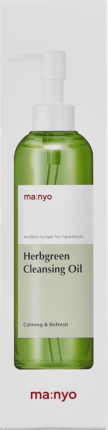 ma:nyo Herb Green Cleansing Oil | Gentle Makeup Remover with Natural Herbal Extracts, Artemisa, Tea Tree | Deep Cleansing & Hydrating | Suitable for All Skin Types | Korean Skincare 6.7 fl oz (200ml)