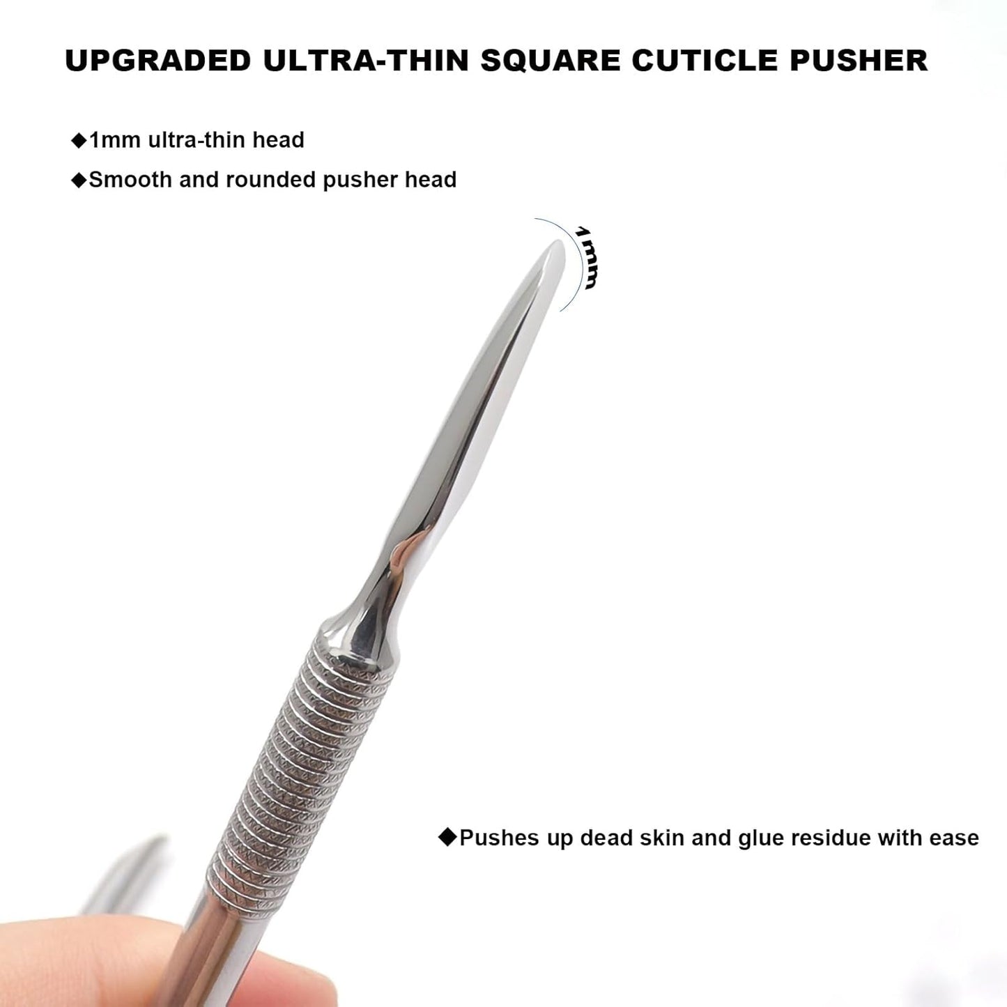 Pre-treatment Cuticle Pusher, Russian Prep Nail Pushers, Dual Ended Cuticle Remover with 100/180 Grit Sandpaper Sheets, Nail Care for Manicure Pedicure Nail Art