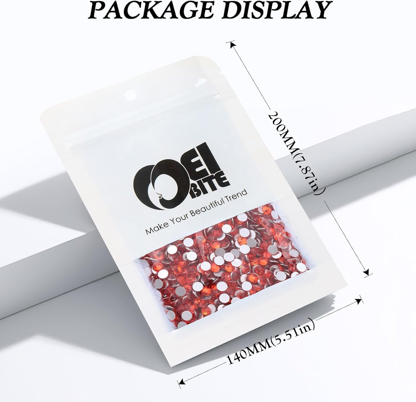 Hyacinth Flatback Rhinestones, Glass Rhinestones for Nail Art and Craft, Glue Fix, Loose Crystal Gemstones(Orange, SS12, 2880pcs, 2.9-3.0mm)