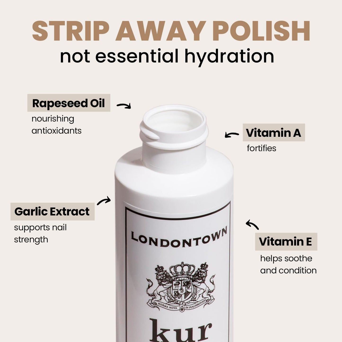 LONDONTOWN kur Strengthening Lacquer Remover, 4 Fl Oz