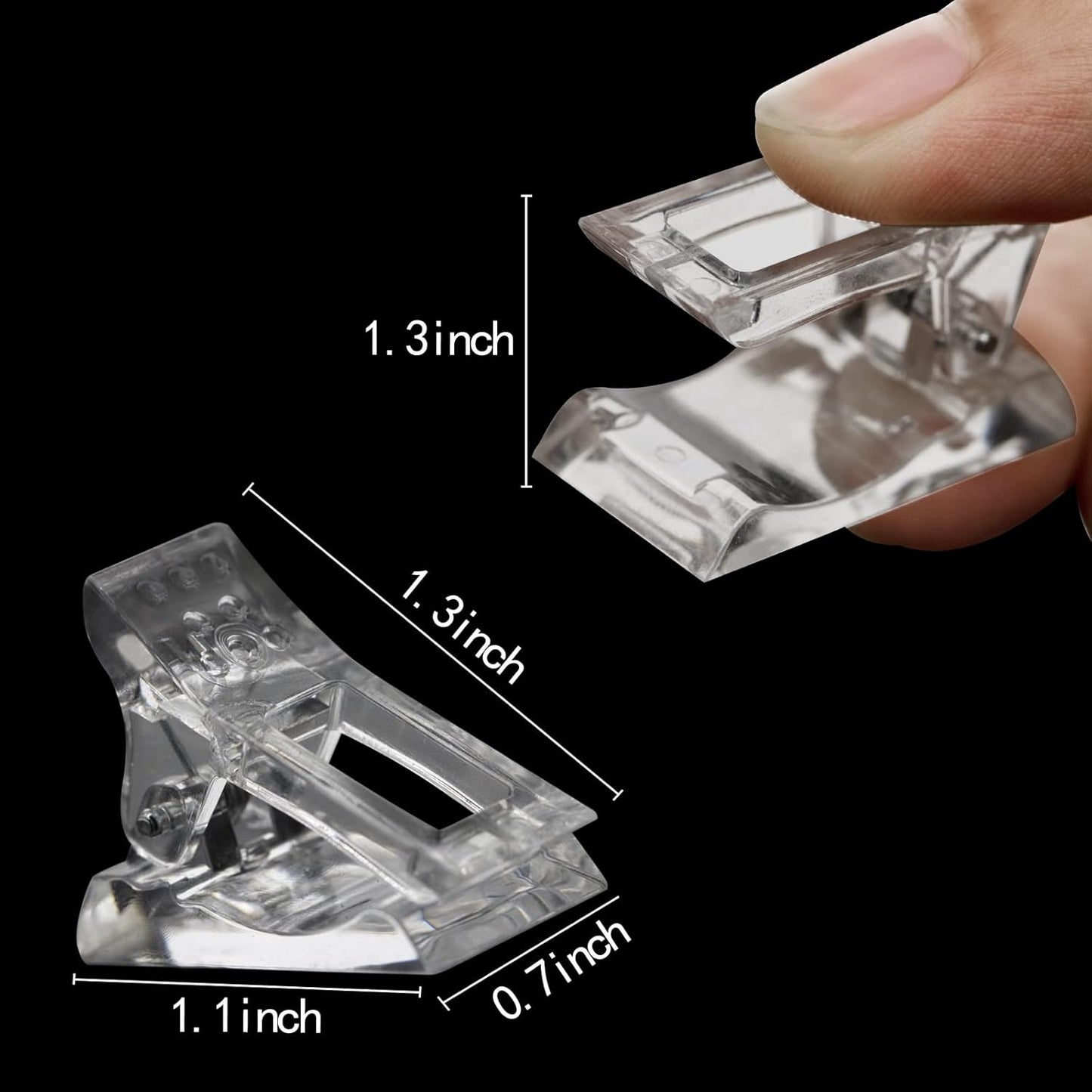 10 Pcs Nail Tips Clip for Quick Building Extension Nail Mold & Nail Tips,Plastic Transparent Dual Nail Form Extension Clip Builder DIY Manicure Nail Art Tool(Nail Clip)