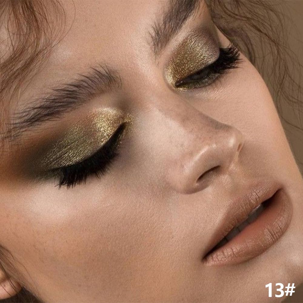 Khaki Shimmer Cream Eye Shadow Stick Makeup for Women, Khaki Green Shimmer Matte Eye Shadow Brightener Stick for Eyes, Waterproof Eyeshadow Pencil Applicator Blendable for Eye Highlight 13