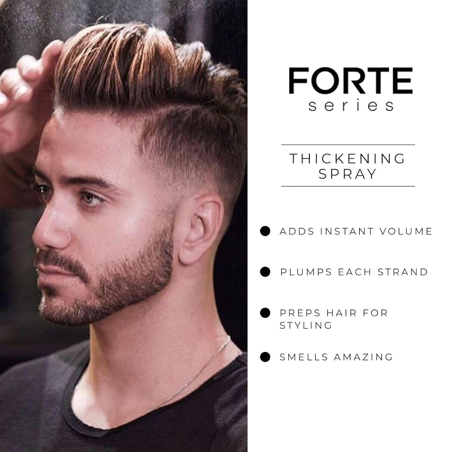 Hair Thickening Spray by Forte Series | Men's Hair Volume Spray | Hair Volumizer with Biotin Peptide Complex | Pre-Styler Hair Thickener, Volumizer, and Spray Texture Pump, (4 oz)