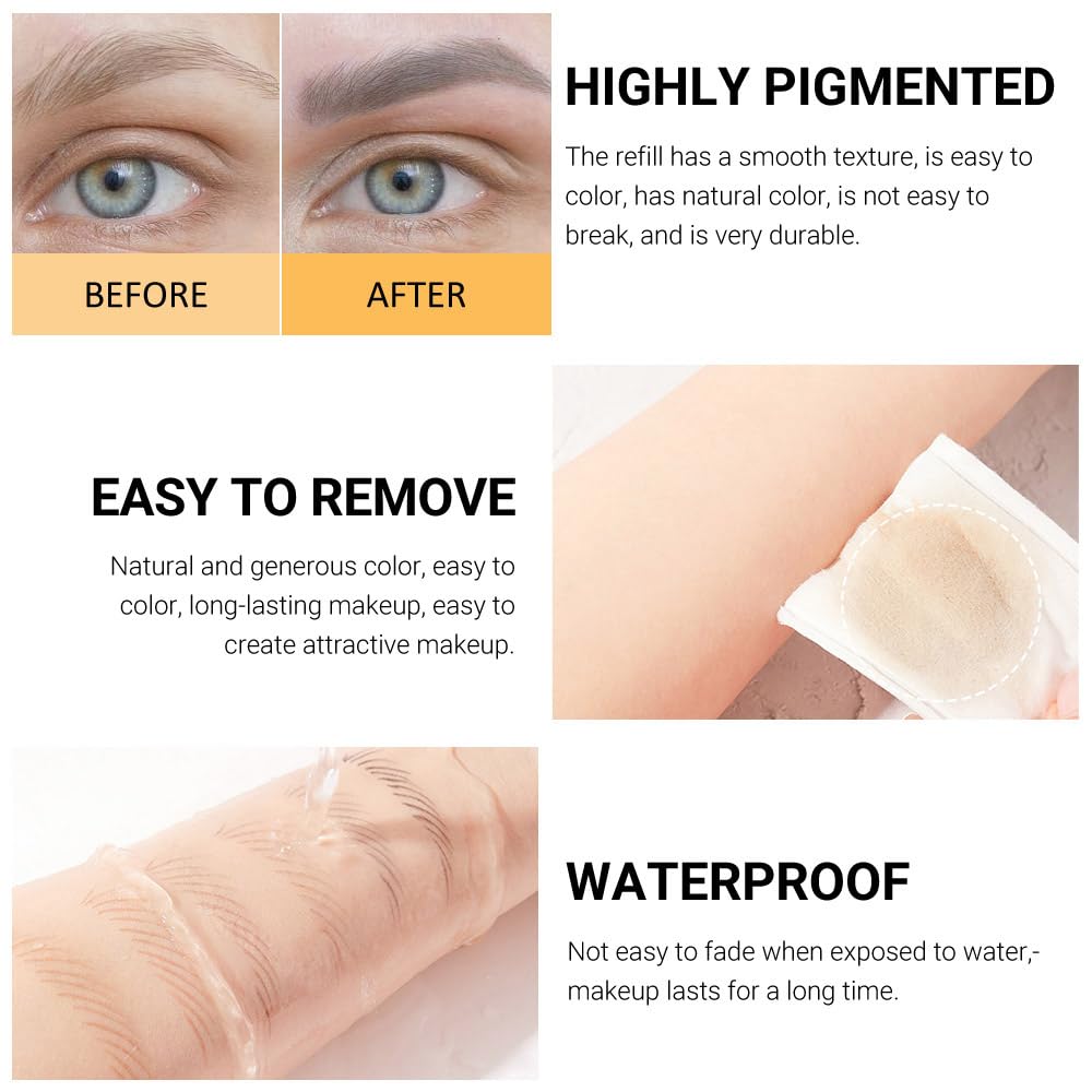 6Pcs Eyebrow Pencils for Women, Wooden Hard-Core Eyebrow Pencil, Eyebrow and Eyeliner Pencils, Waterproof and Sweat-Proof (3Pcs Dark brown+2Pcs medium brown+1Pcs Black)