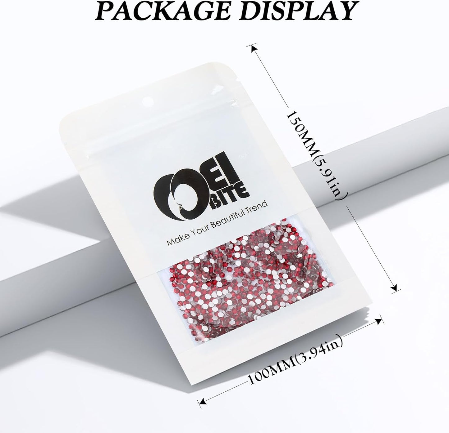 Siam Flatback Rhinestones, Glass Rhinestones for Nail Art and Craft, Glue Fix, Loose Crystal Gemstones(Siam, SS4, 2880pcs, 1.5-1.7mm)