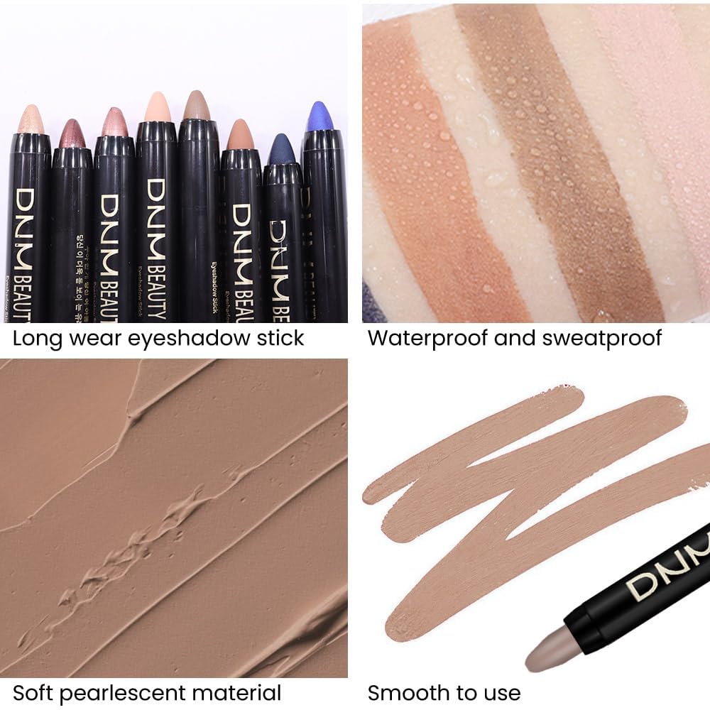 evpct 2Pcs Cream Eye Shadow Brightener Sticks Set for Eyes Waterproof, Ginger Matte Pencil Eye shadow Applicator Stick Pen Bulk Palette Makeup sombras en crema para ojos 29+29