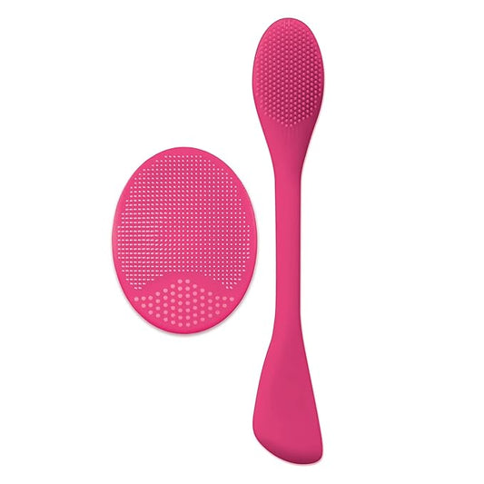 Facial Skin Scrubber Set – Removes Dirt, Opens Pores, Exfoliates Skin, Wall Suction Back
