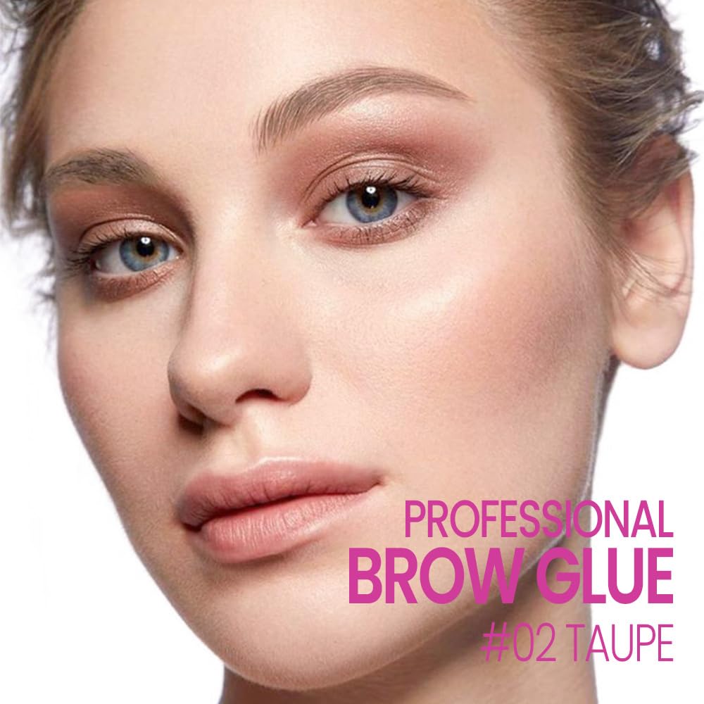 Kaely PROFESSIONAL MAKEUP Brow Glue, Tinted Eyebrow Gel, Eyebrow Mascara Waterproof, gel para cejas a prueba de agua, Eye Brow Fast Sculpt, Vegan & Cruelty-Free, 1Pcs-02 Taupe