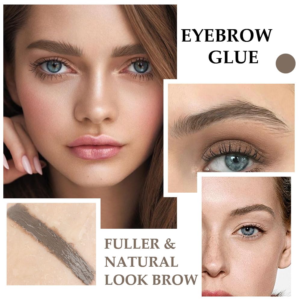 Tinted Thickening Brow Gel Dark Brown Mascara,Brow Fast Sculpt,Waterproof, Transfer-proof, Brush to Fill in Eyebrows and Cover Gray Hairs - Cruelty Free - Light Medium Brown (2pcs 05 Cool Ash Brown)