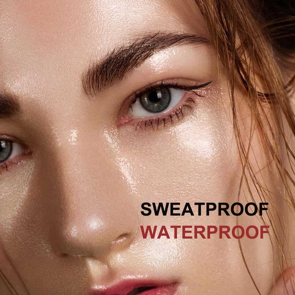 Upgraded Eyebrow Stamp Pencil Kit for Eyebrows Makeup, with Waterproof Eyebrow Pen, Black Eyebrow Eyeliner, Eyebrow Pomade, Specially Customized Blade Shaped Eyebrow Brush and Eyebrow Razor