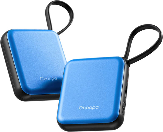 OCOOPA Hand Warmers Rechargeable, Smart Temp Control 7H*2 Long Safe Heat, Ultra Slim, Pocket-Size Design That Fits Gloves, Gifts for Women, Outdoor, Office, Commute (UT5 Nano)