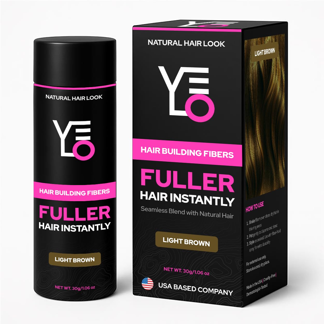 VELO Hair Building Fibers for Thinning Hair –LIGHT BROWN Hair Fibers for Men & Women – Covers Bald Spots, Hairline Powder, Hair Thickening Fibers – Hair Filler Powder for Fuller-Looking Hair – 30g