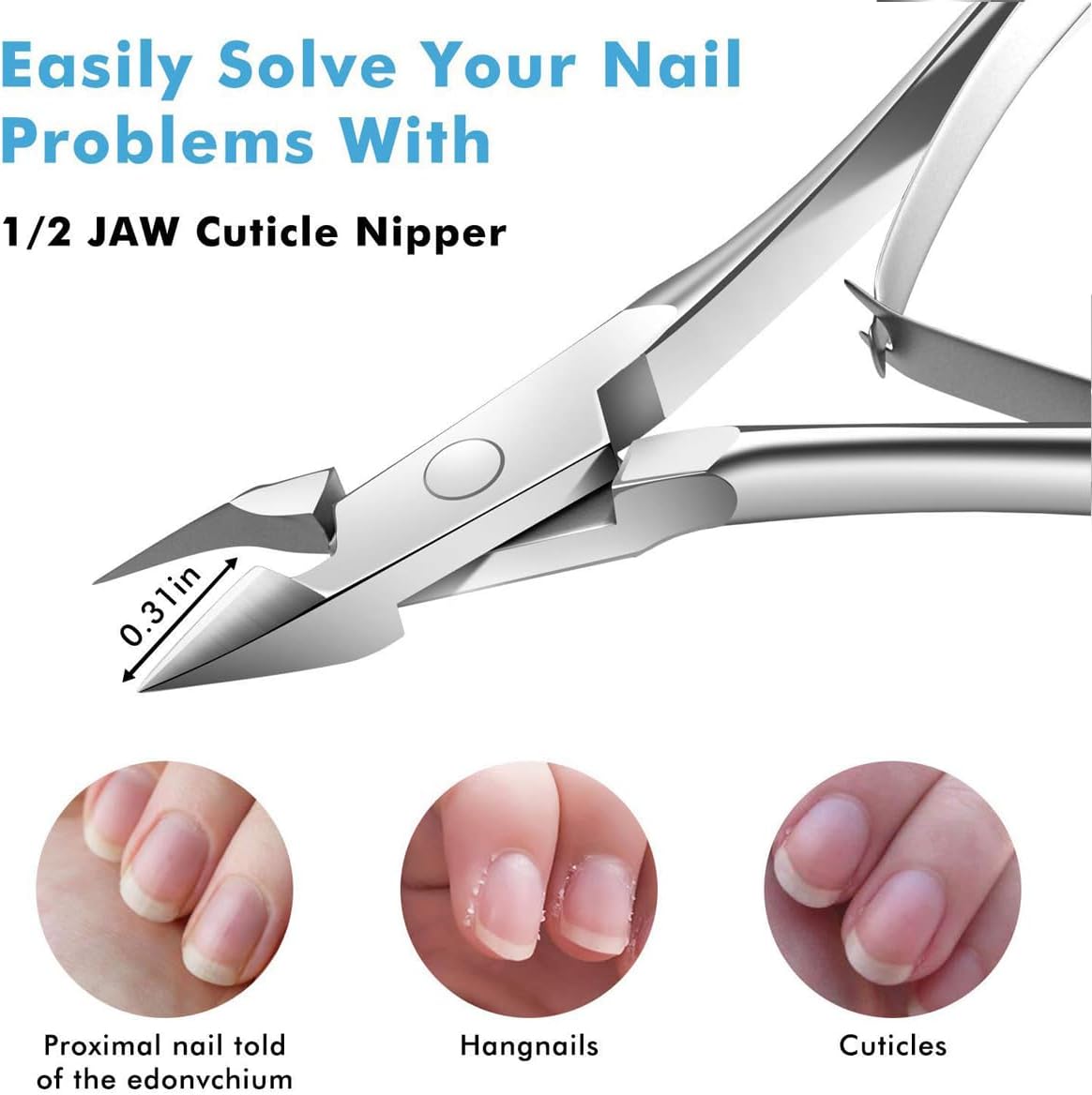 5 Packs Cuticle Trimmer, Cuticle Nippers Professional Stainless Steel Cuticle Cutter Clippers Cuticle Remover, Pedicure Manicure Tools for Fingernails and Toenails