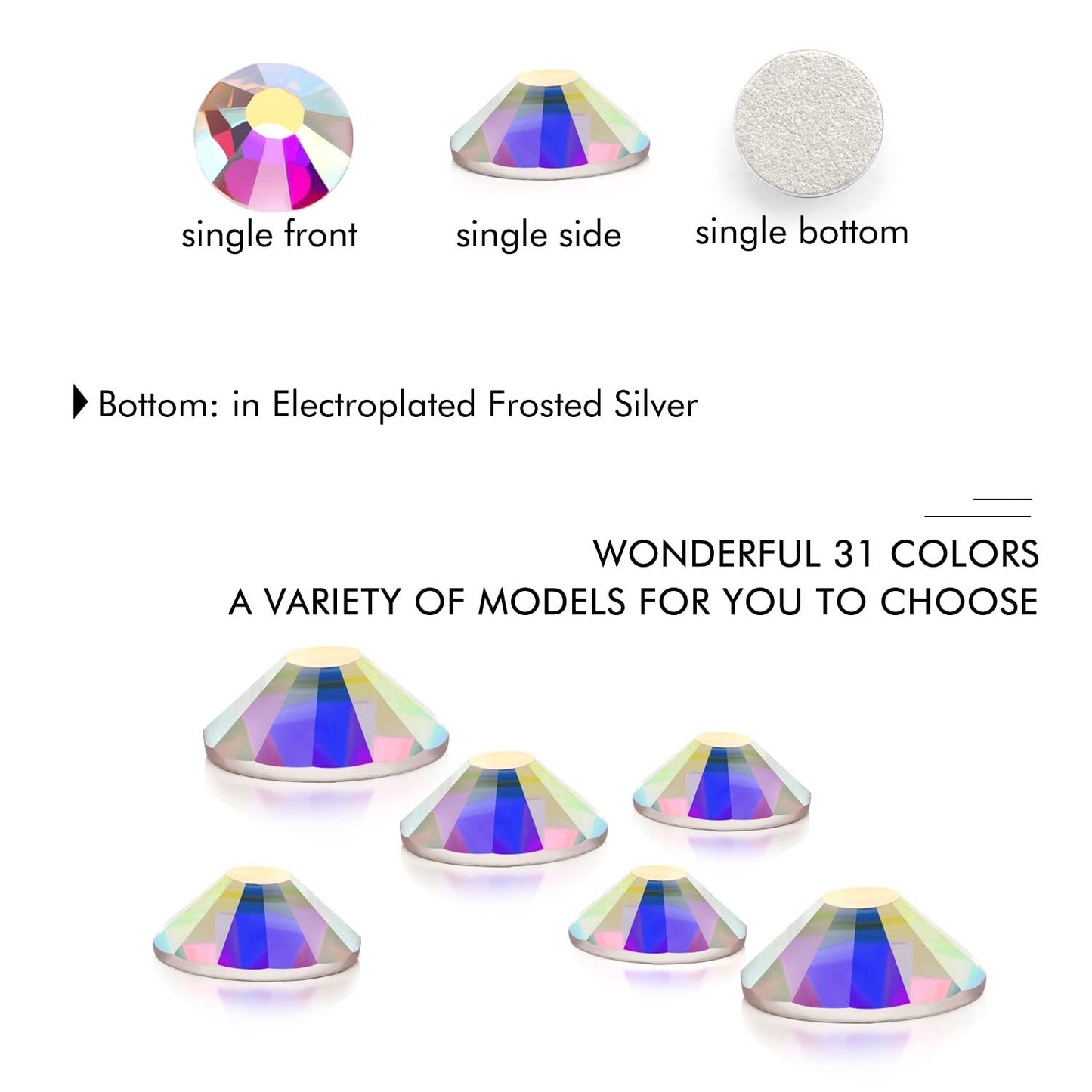 1440Pcs Crystal Ab Crystal Rhinestones,Glass Flatback Rhinestones Gemstones for Nail Face Makeup Art Crafts Clothes Decoration -(SS12,3.0mm,Crystal Ab)