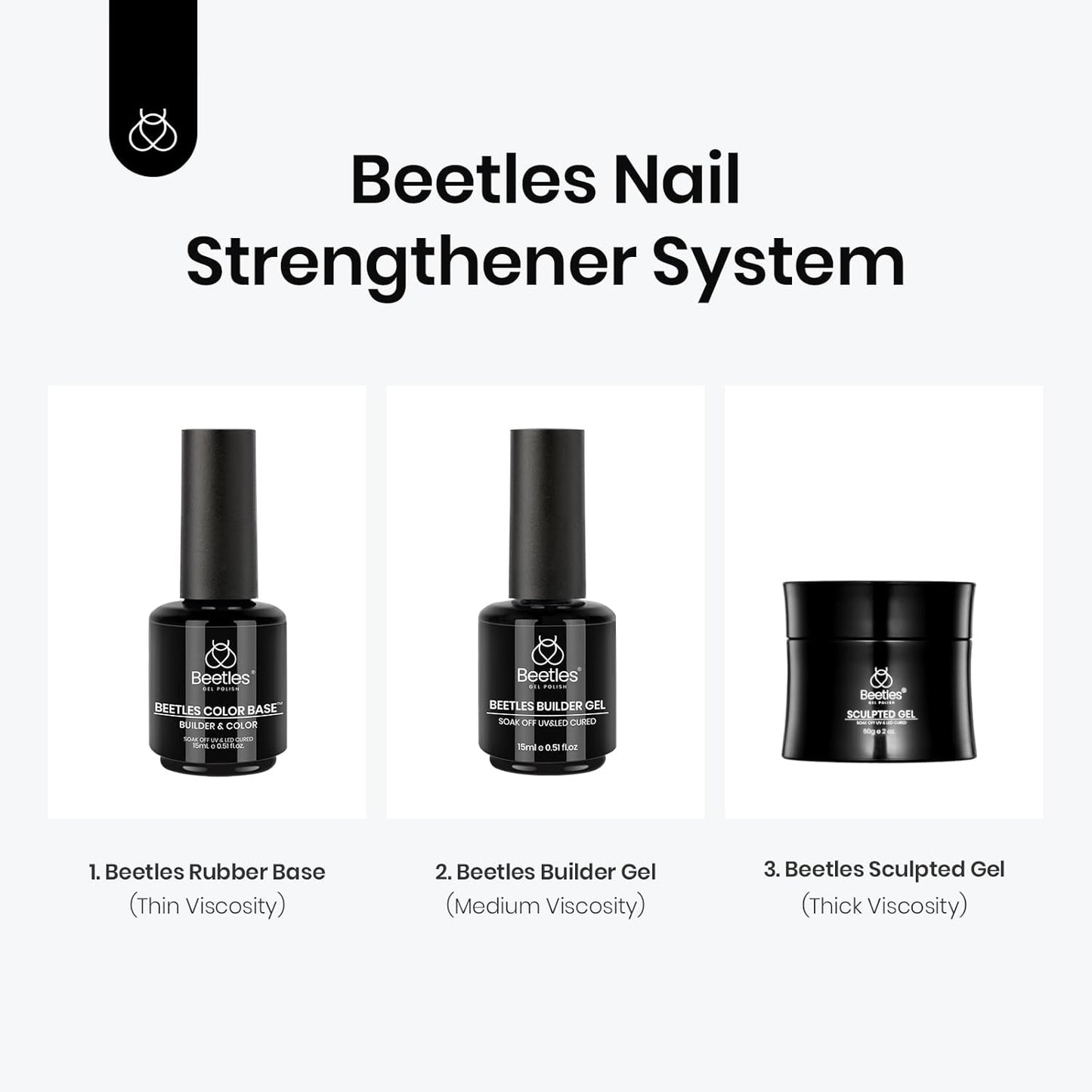 Beetles Nude Color Base Builder for Nails: Nail Strengthening Extension Sculpting Nail, Soak Off Long Lasting UV LED Gel Nail Polish Rubber Base Coat