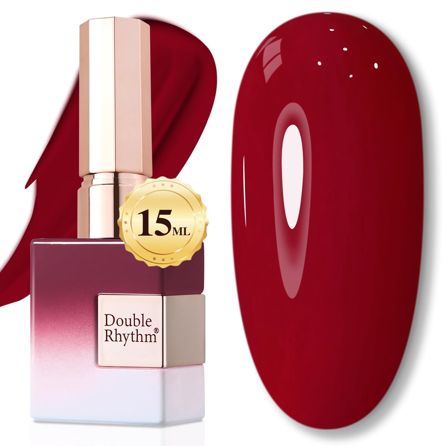 Double Rhythm Translucent Gel Polish Sheer Neutral Natural Light Milky Same Color Same Bottle 15ML Jelly Nail Polish Nail Art DIY at Home (Jelly Burgundy-A1400)