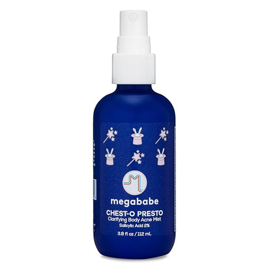 Megababe Chest-o Presto | Clarifying Body Acne Mist | Benzoyl Peroxide Free | 3.8 fl oz