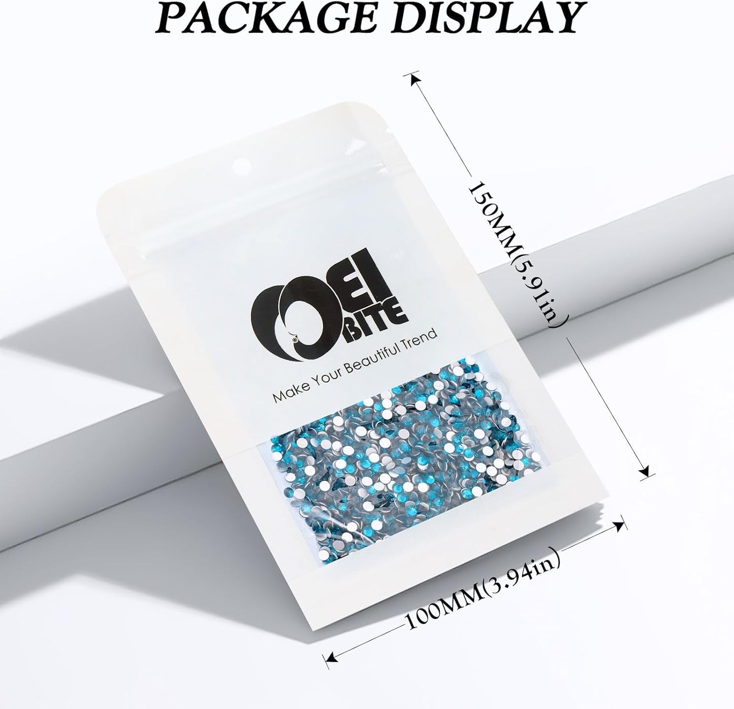 Malachite Blue Flatback Rhinestones, Glass Rhinestones for Nail Art and Craft, Glue Fix, Loose Crystal Gemstones(Malachite Blue, SS8, 2880pcs, 2.3-2.5mm)