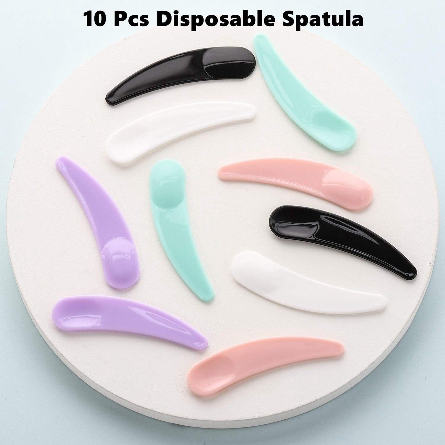 Refillable Cosmetic Sample Jars - 100 Pack 10g (0.35oz) Blue Small Travel Containers with Lids + 10 Mini Makeup Spatulas - BPA Free