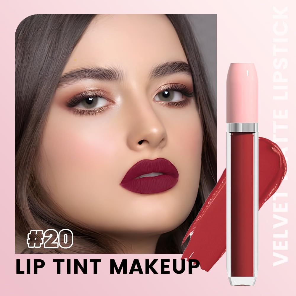 BINGBRUSH Super Matte Longwear No-Budge Stay On Smudge Proof Liquid Lipstick Long Lasting Makeup for Women,Highly Pigmented Color and Instant Shine, Cheeky